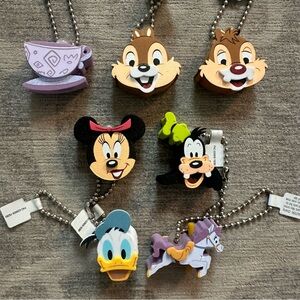 Disney Character foam keychain /zipper pulls (7) Set